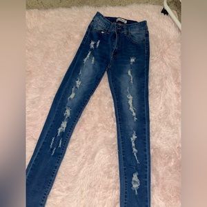 dark blue skinny ripped jeans size 1